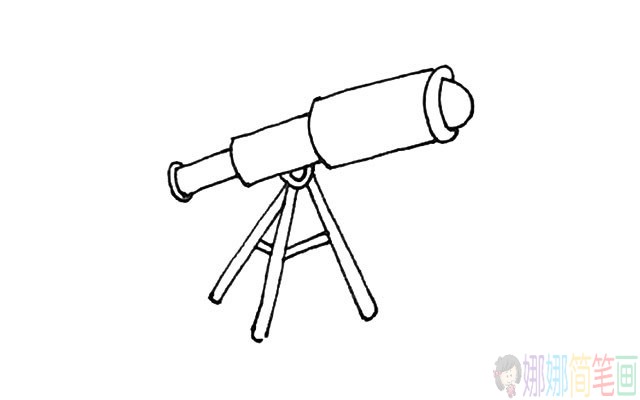 望远镜简笔画望远镜彩色画法步骤图解教程