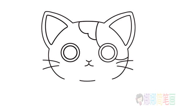 小花猫简笔画彩色,非常可爱的小花猫简笔画画法步骤图片
