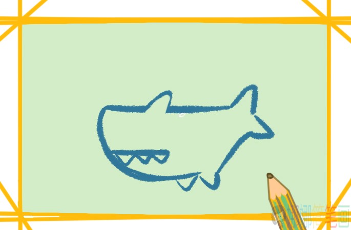 Q版鲨鱼简笔画画法