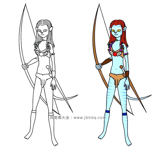 阿凡达人物简笔画图片