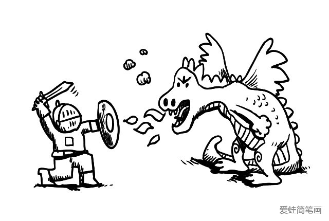 勇士简笔画图片1