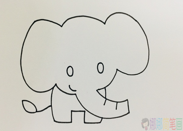 大象儿童画画法步骤