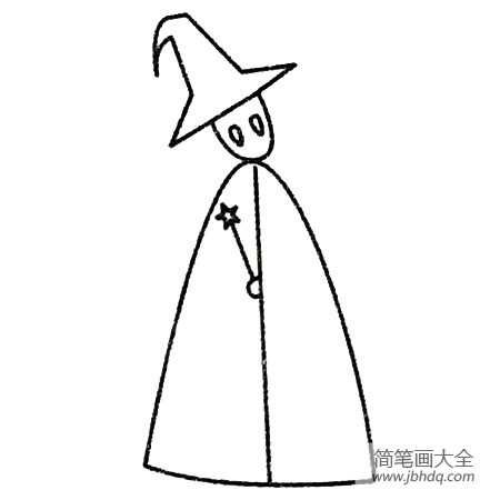 4.最后画上手和魔法棒。