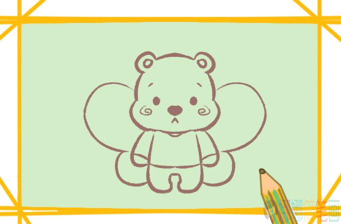 蜜蜂维尼熊简笔画要怎么画,蜜蜂维尼熊简笔画画法步骤教程图片