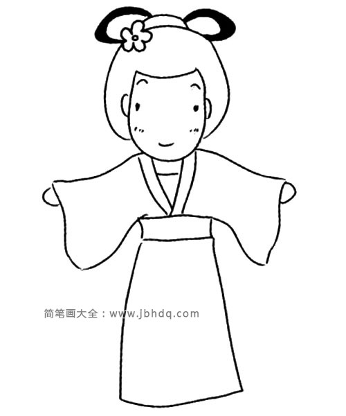 8.画出长长的裙子。