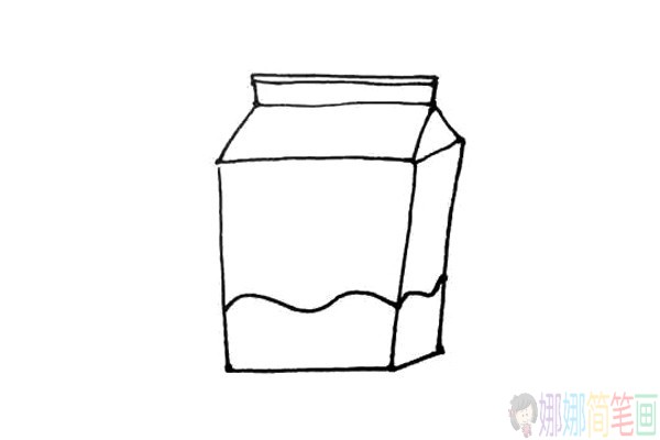 牛奶盒子怎么画,盒装牛奶简笔画