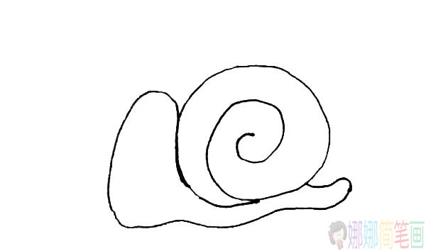 叶子上的蜗牛简笔画,蜗牛儿童简笔画