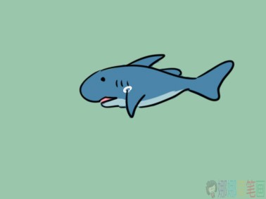 可爱的卡通鲨鱼简笔画要怎么画,卡通鲨鱼简笔画画法步骤教程