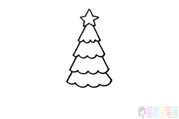 简单的圣诞树画法,圣诞树简笔画步骤