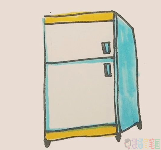 冰箱的画法,冰箱儿童画
