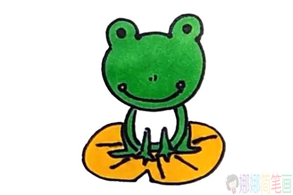 荷叶上的青蛙怎么画,青蛙简笔画