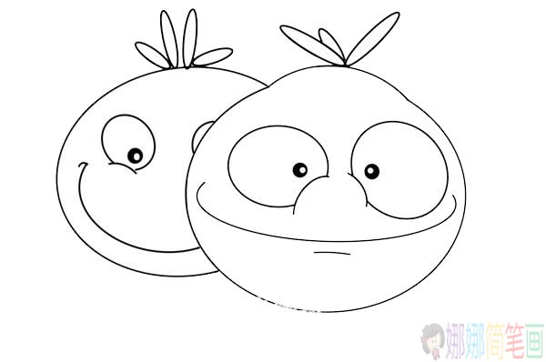卡通西红柿简笔画画法步骤图片