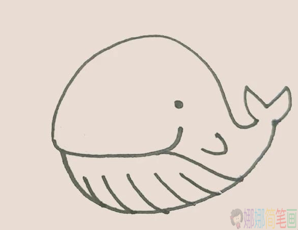 简笔画一只可爱鲸鱼的简单画法
