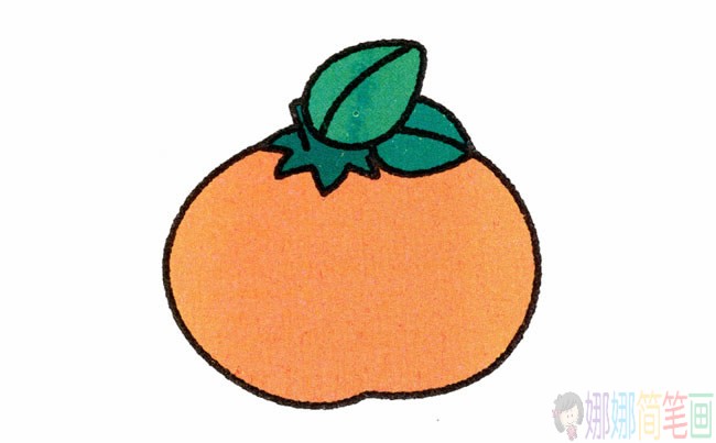 橘子的简单画法,橘子幼儿简笔画