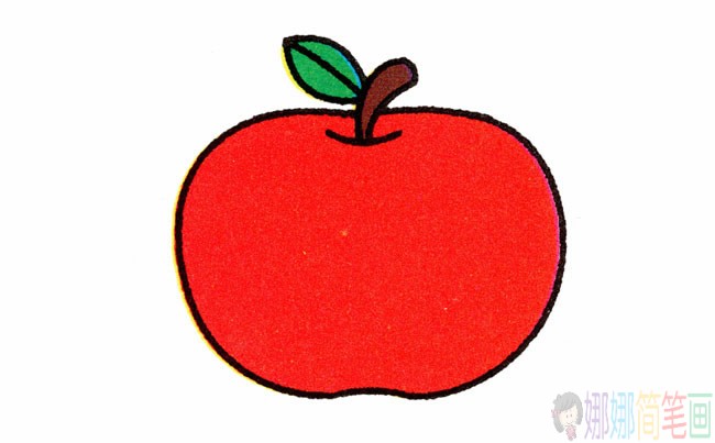 漂亮的红苹果简笔画画法