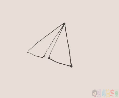 纸飞机的画法,纸飞机简笔画步骤