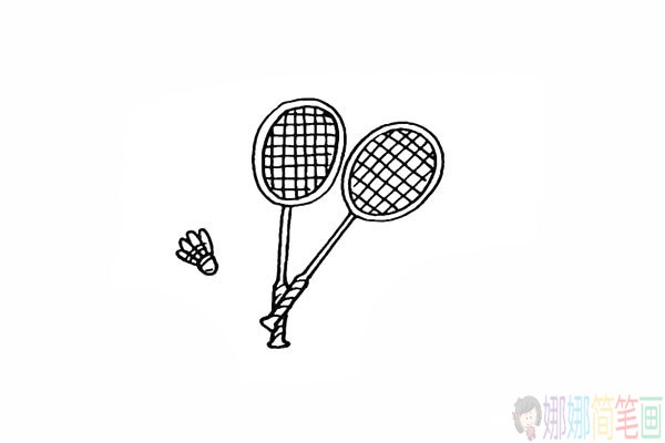 羽毛球和球拍怎么画
