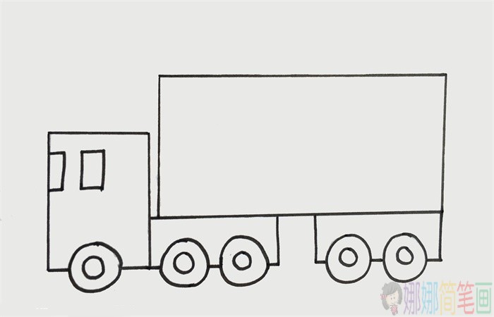 运货的大卡车简笔画图片教程