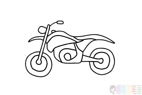 好看简单的摩托车简笔画简单画法步骤图片大全