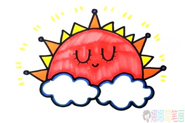 太阳简笔画彩色 可爱带步骤/儿童简笔画 太阳简笔画彩色 可爱带步骤