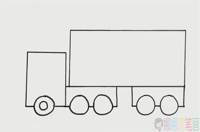 运货的大卡车简笔画图片教程