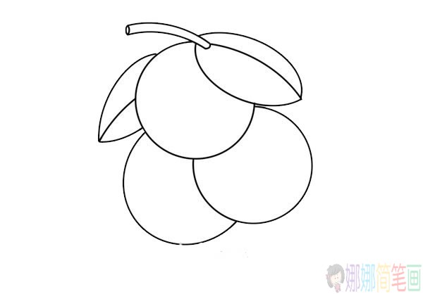 荔枝水果简笔画画法