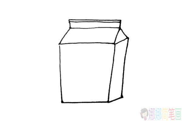 牛奶盒子怎么画,盒装牛奶简笔画