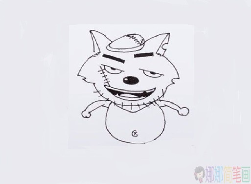 灰太狼怎么画_灰太狼简笔画画法步骤教程