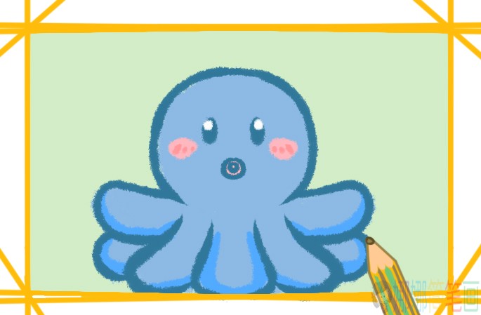 怎么画章鱼,章鱼儿童简笔画画法