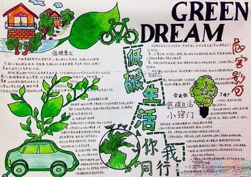 低碳生活你我同行手抄报内容/儿童简笔画 低碳生活你我同行手抄报内容