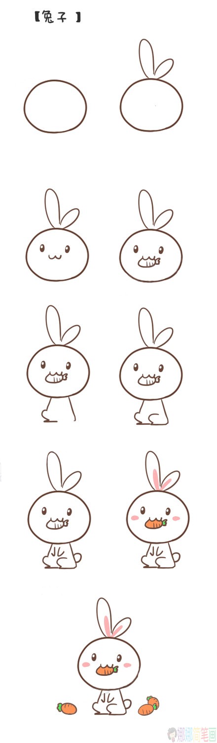 简单可爱的小白兔简笔画图片