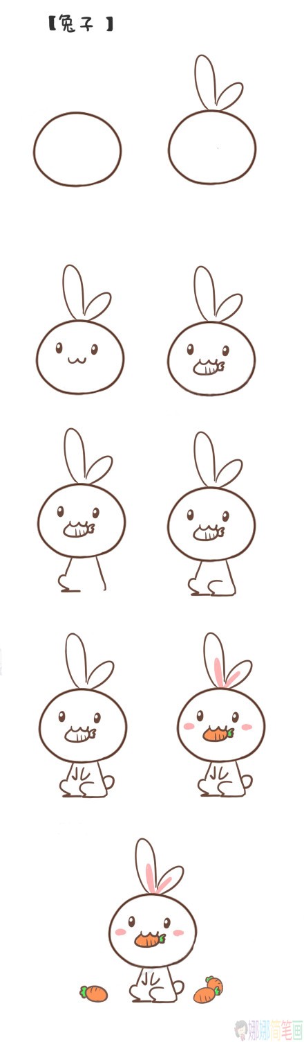简单可爱的小白兔简笔画图片