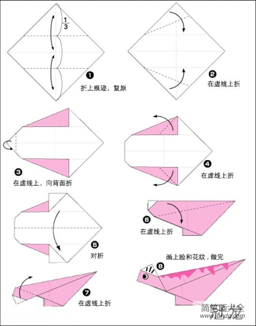 恐龙折纸大全图解