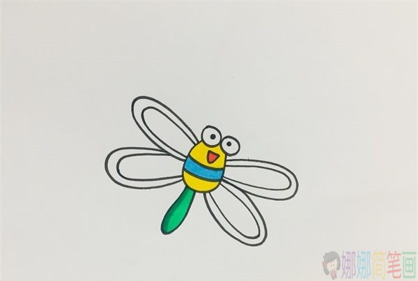 简单的蜻蜓画法,蜻蜓儿童简笔画