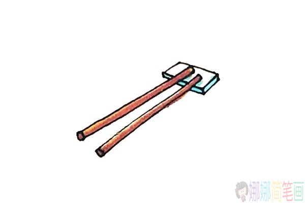 筷子简笔画图片大全,筷子的画法步骤