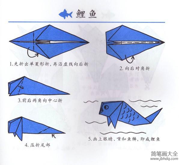 儿童折纸：鲤鱼的手工折法!
