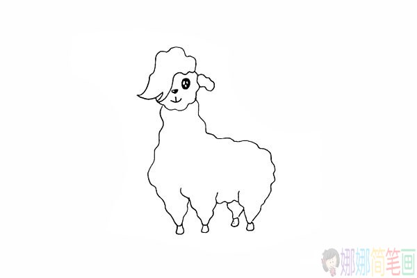 羊驼怎么画,蠢萌的羊驼简笔画