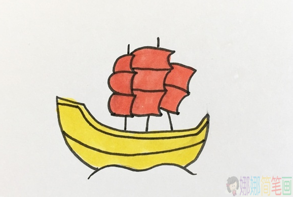 帆船简笔画画法步骤图
