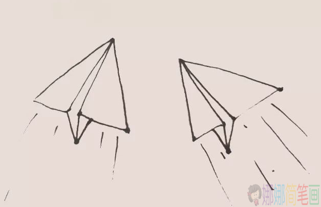 纸飞机的画法,纸飞机简笔画步骤