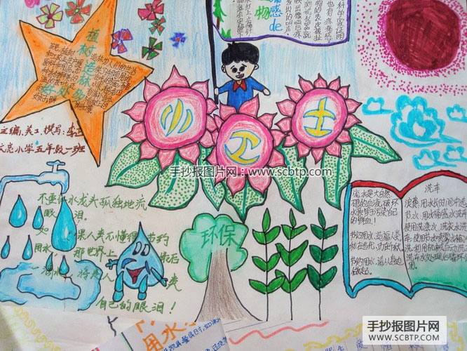 绿色环保,植树造林的手抄报