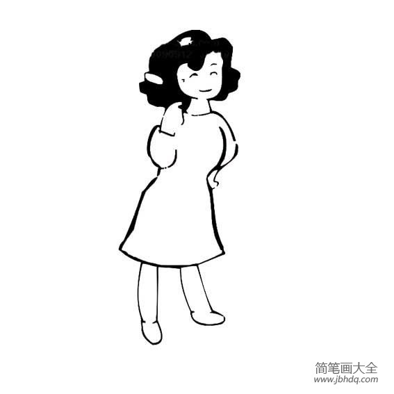 三八节人物简笔画素材 家庭妇女