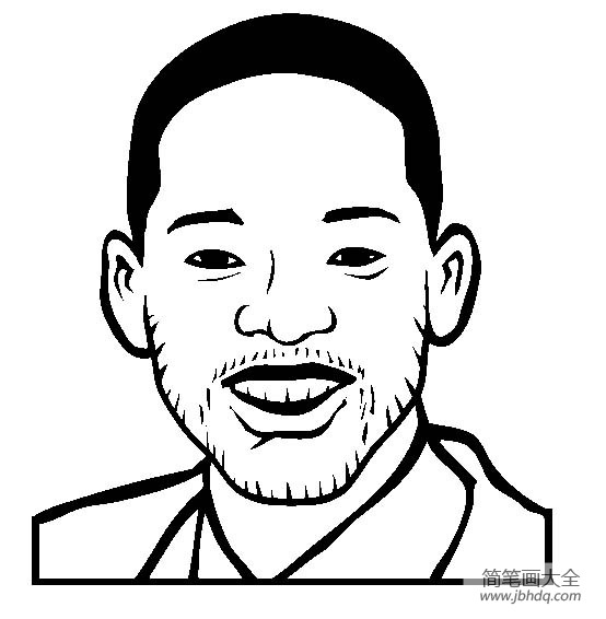 人物简笔画 著名演员威尔史密斯简笔画图片