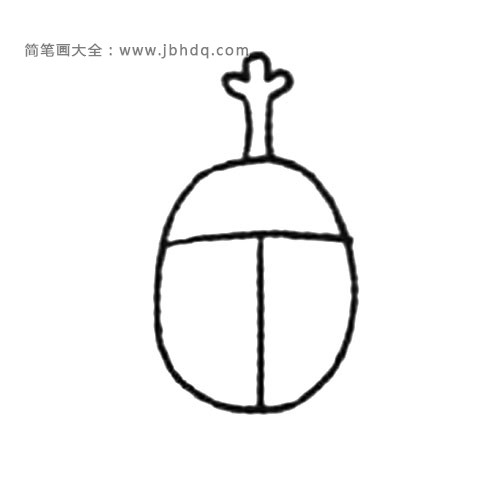 2.再画身体线条和长长的触角。