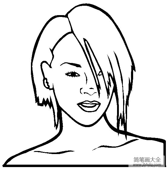 流行歌手 蕾哈娜简笔画图片