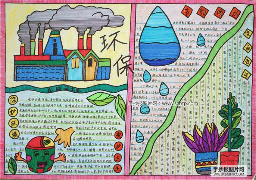 “保护环境,节约用水”的手抄报