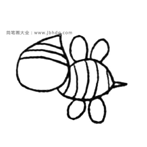 3.然后画蜜蜂的翅膀。