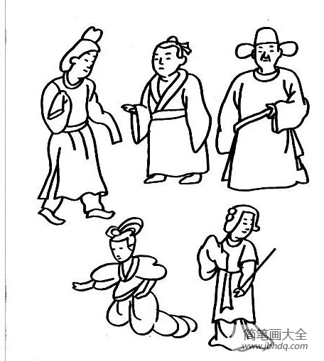 儿童简笔画古装人物