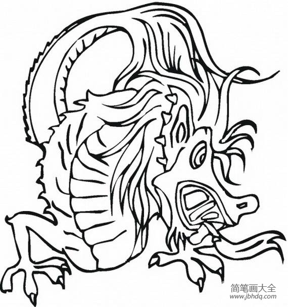 凶狠的龙的简笔画图片