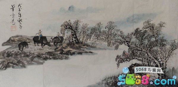 国画山水考级水墨写意画作品大全