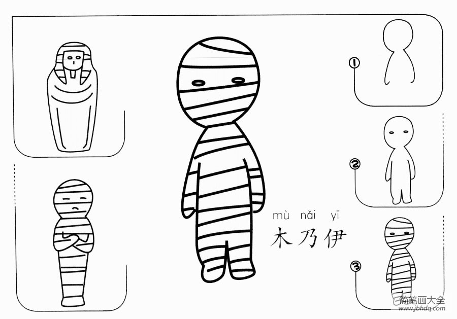 木乃伊怎么画